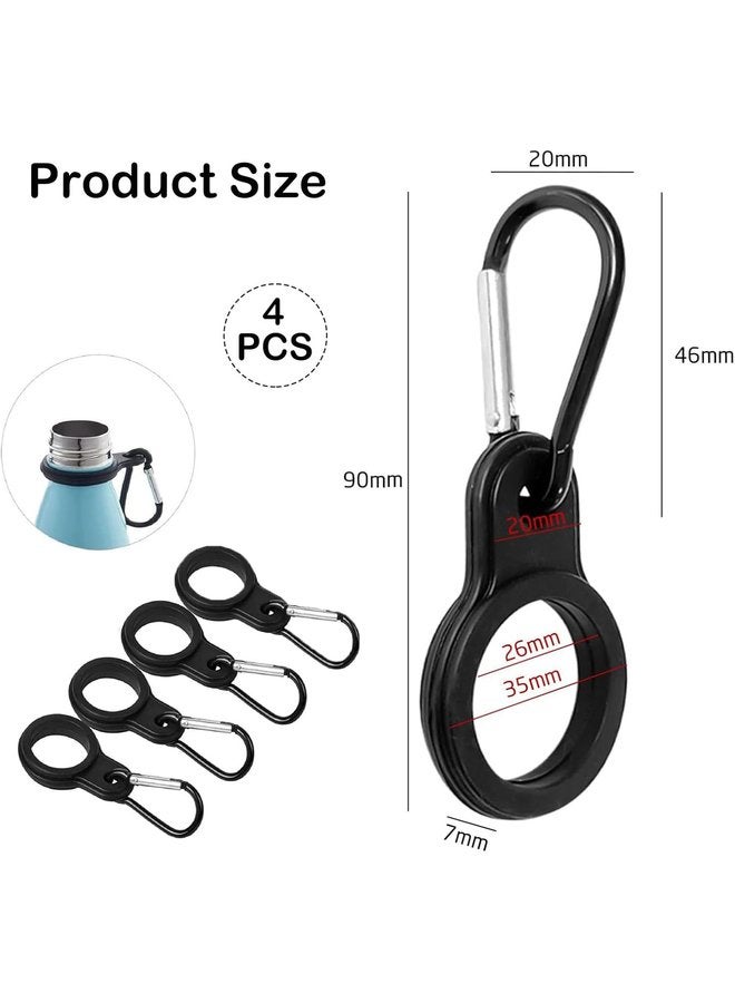 Oasisgalore 4pcs Silicone Water Bottle Clips with Carabiner, Portable Bottle Holder for Outdoor Sports, Fitness, Camping - Secure and Easy to Use  - Image 2