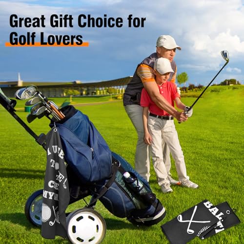 Zutcogo Fathers Day Dad Gifts for Men , Golf Accessories for Men Husband Golfers, Funny Microfiber Towel Cleaning Cloth with Clip for Bags Golf Balls & Clubs, Presents for Birthday Valentines Christmas - Image 3