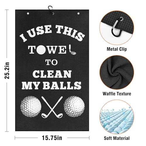 Zutcogo Fathers Day Dad Gifts for Men , Golf Accessories for Men Husband Golfers, Funny Microfiber Towel Cleaning Cloth with Clip for Bags Golf Balls & Clubs, Presents for Birthday Valentines Christmas - Image 2