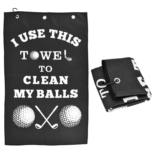 Zutcogo Fathers Day Dad Gifts for Men , Golf Accessories for Men Husband Golfers, Funny Microfiber Towel Cleaning Cloth with Clip for Bags Golf Balls & Clubs, Presents for Birthday Valentines Christmas - Image 1