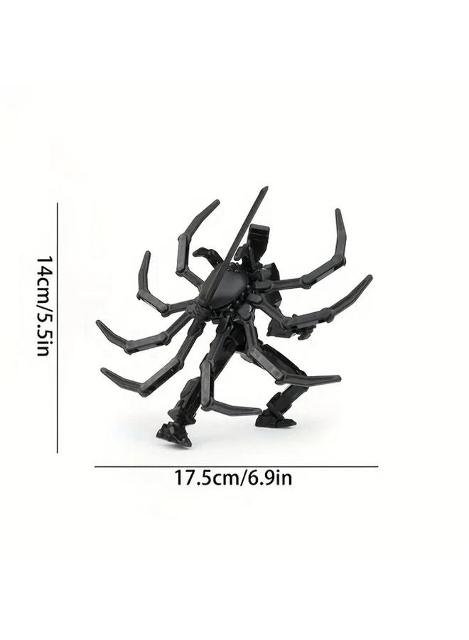 White Black Transforming Spider Mecha Model Multi Jointed ABS 3D Assembly Desk Puzzle Game Birthday Gift - Image 3