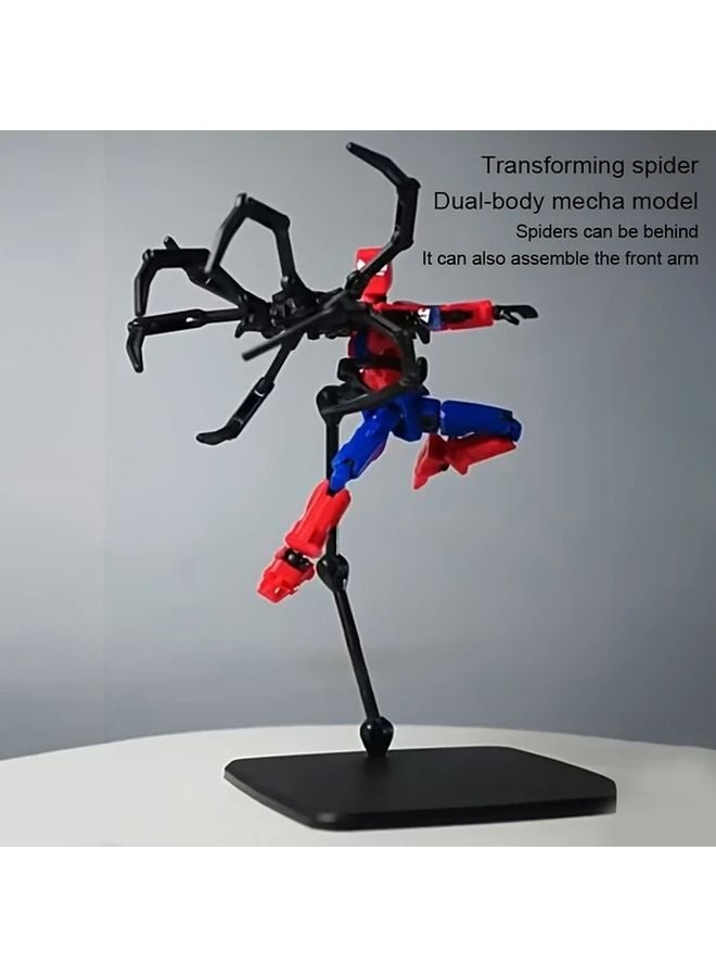 White Black Transforming Spider Mecha Model Multi Jointed ABS 3D Assembly Desk Puzzle Game Birthday Gift - Image 5