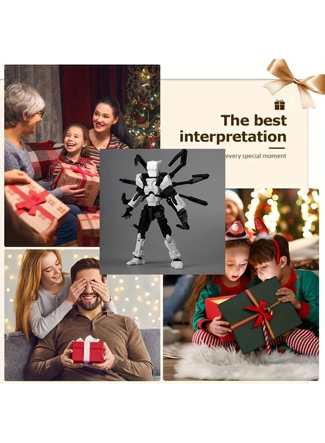 White Black Transforming Spider Mecha Model Multi Jointed ABS 3D Assembly Desk Puzzle Game Birthday Gift - Image 2