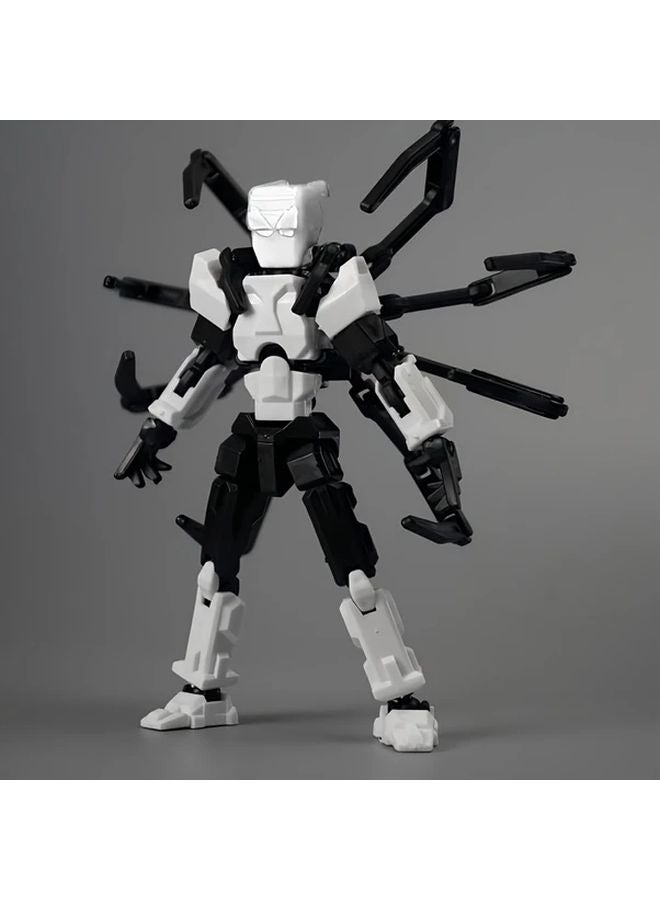 White Black Transforming Spider Mecha Model Multi Jointed ABS 3D Assembly Desk Puzzle Game Birthday Gift - Image 1