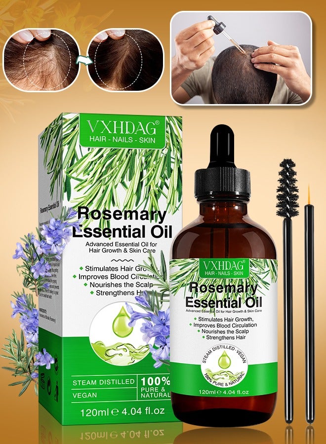 VXHDAG 120ml Rosemary Essential Oil for Hair Growth Pure Organic Rosemary Oil for Dry Damaged Hair and Growth Hair Scalp Oil Pure and Natural Premium Quality Oil Hair Loss Treatment Oil for Men and Women - Image 1