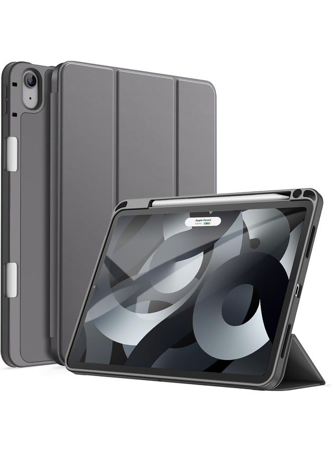 ELTRAZONE iPad Air 13" (M2) 2024 Grey Trifold Cover – Auto Wake/Sleep Feature, Pencil Holder, and Soft TPU Back - Image 1