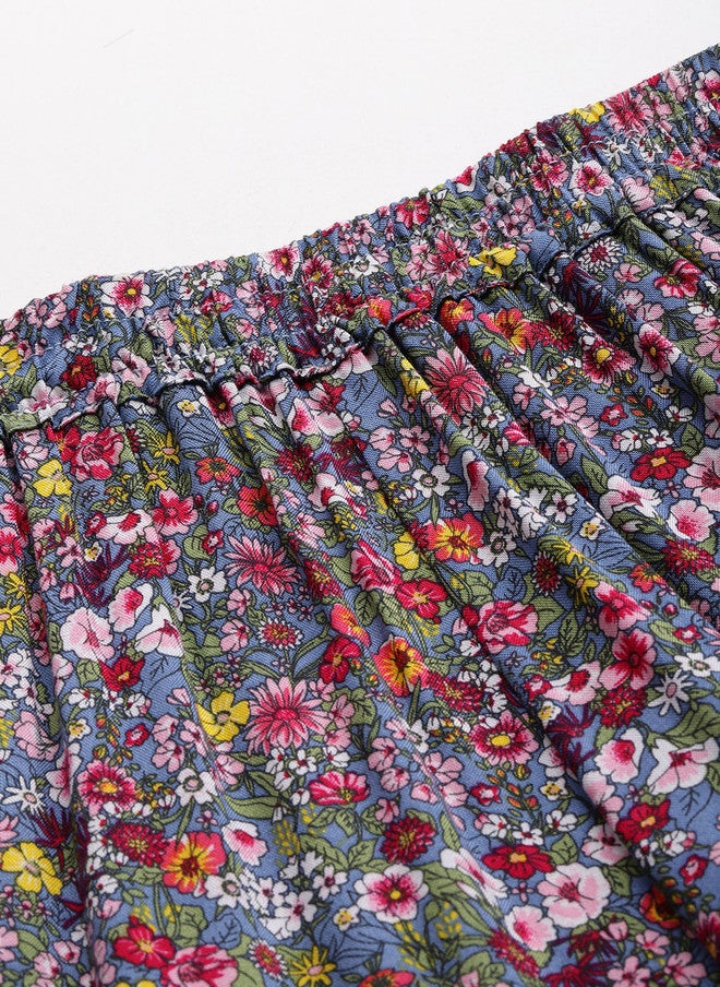 Rue Collection سروال قطن نقي مزخرف بأزهار للنساء - Image 5