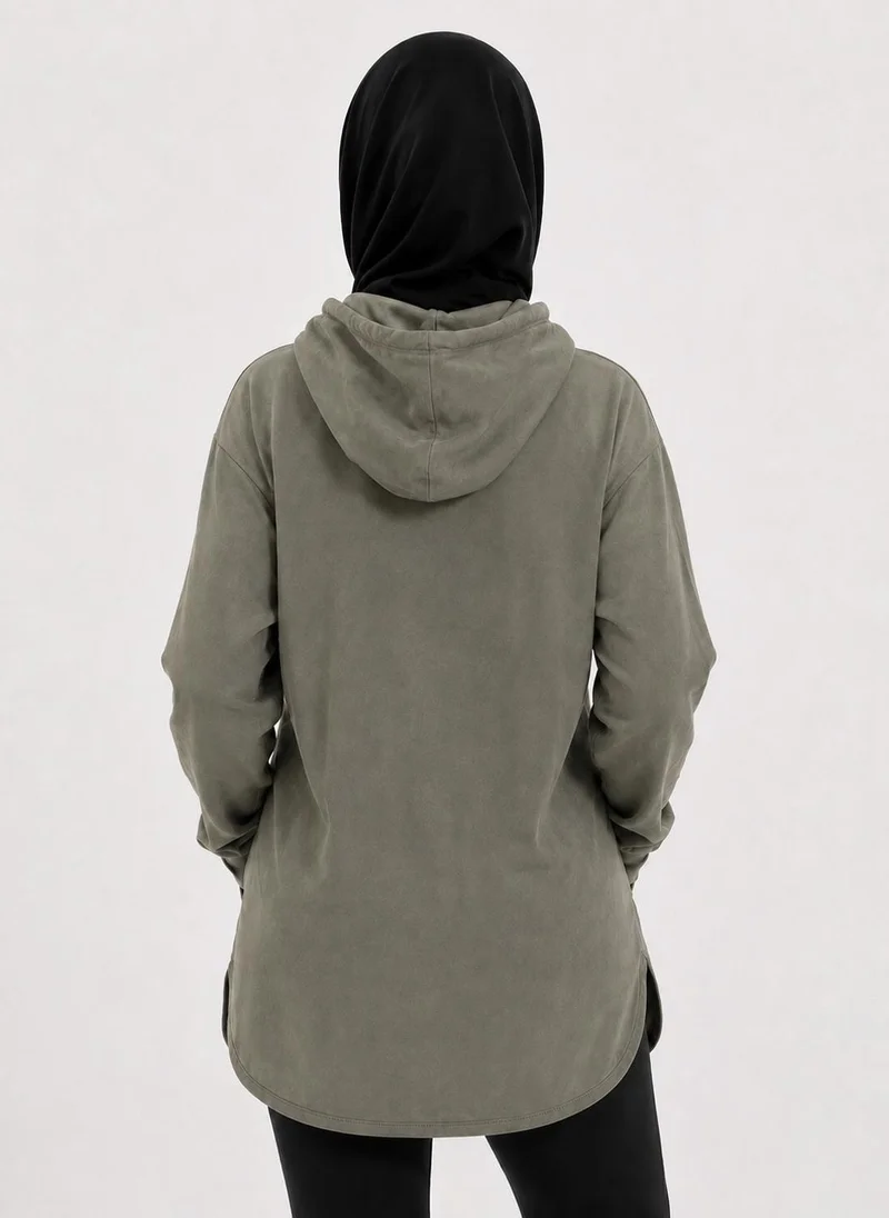 Moveletix Women's Training Top Hooded Green Luxe Soft