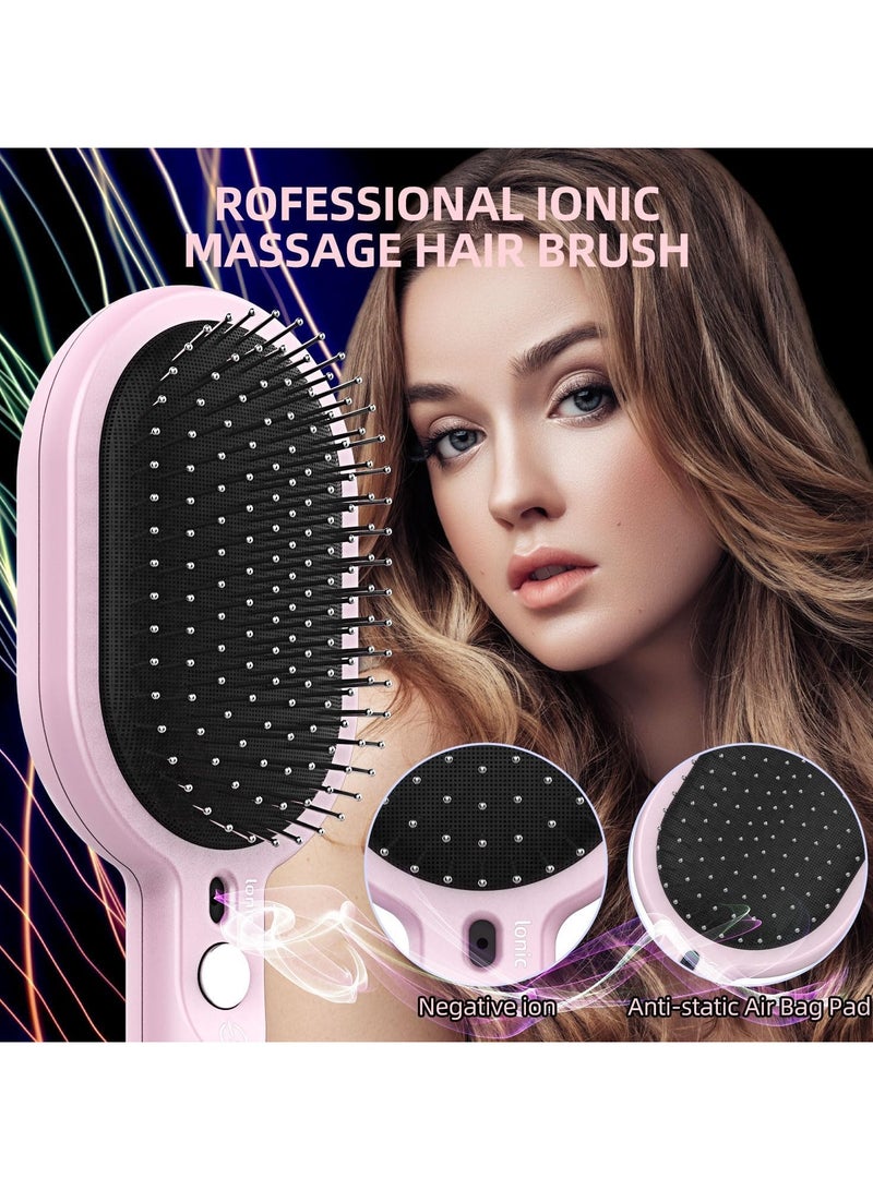 general Vibrating Negative Ion Hair Brush, Blow Drying Styling Tool, Massage for Blood Circulation, Electric Straightening Brush, Suitable for All Hair Types - Image 4