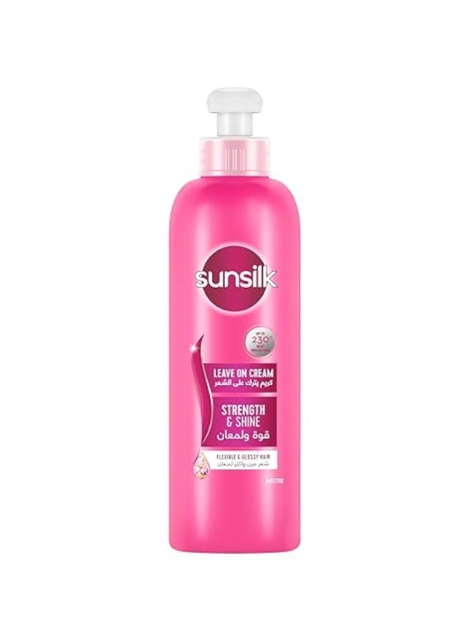 Sunsilk كريم يُترك على الشعر، بزيت جوز الهند، للشعر الباهت المعرض للتكسر، قوة ولمعان، تصفيف سهل وتغذية عميقة لمدة 24 ساعة، 200 مل