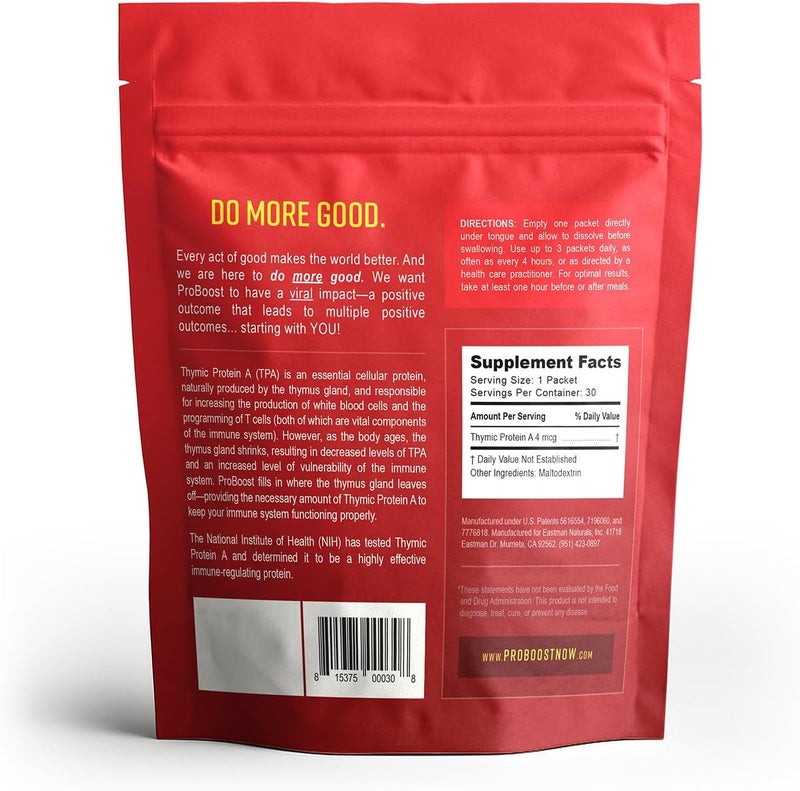 ProBoost Thymic Protein A Powder Packets 4 McG TPA  Immune System Support Supplement  All Natural NonGMO Formula  30 Packets - Image 5