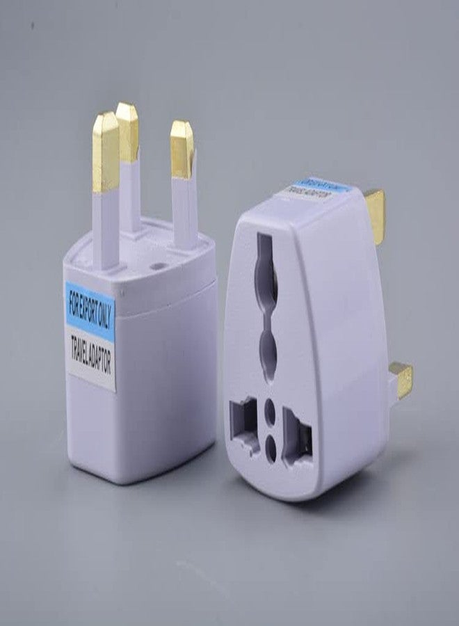 fdealz [ 2 Pieces ] Universal Travel Plug Adapter Standard UK Travel Plug Adapter Grounded Portable Plug Adapter Type White - Image 5