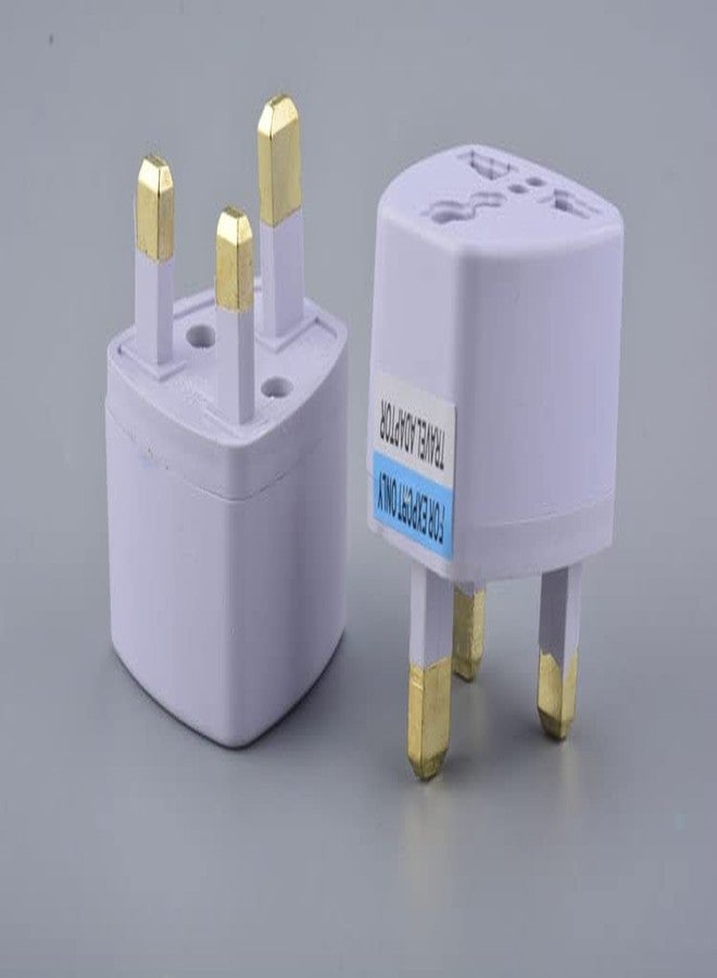 fdealz [ 2 Pieces ] Universal Travel Plug Adapter Standard UK Travel Plug Adapter Grounded Portable Plug Adapter Type White - Image 4