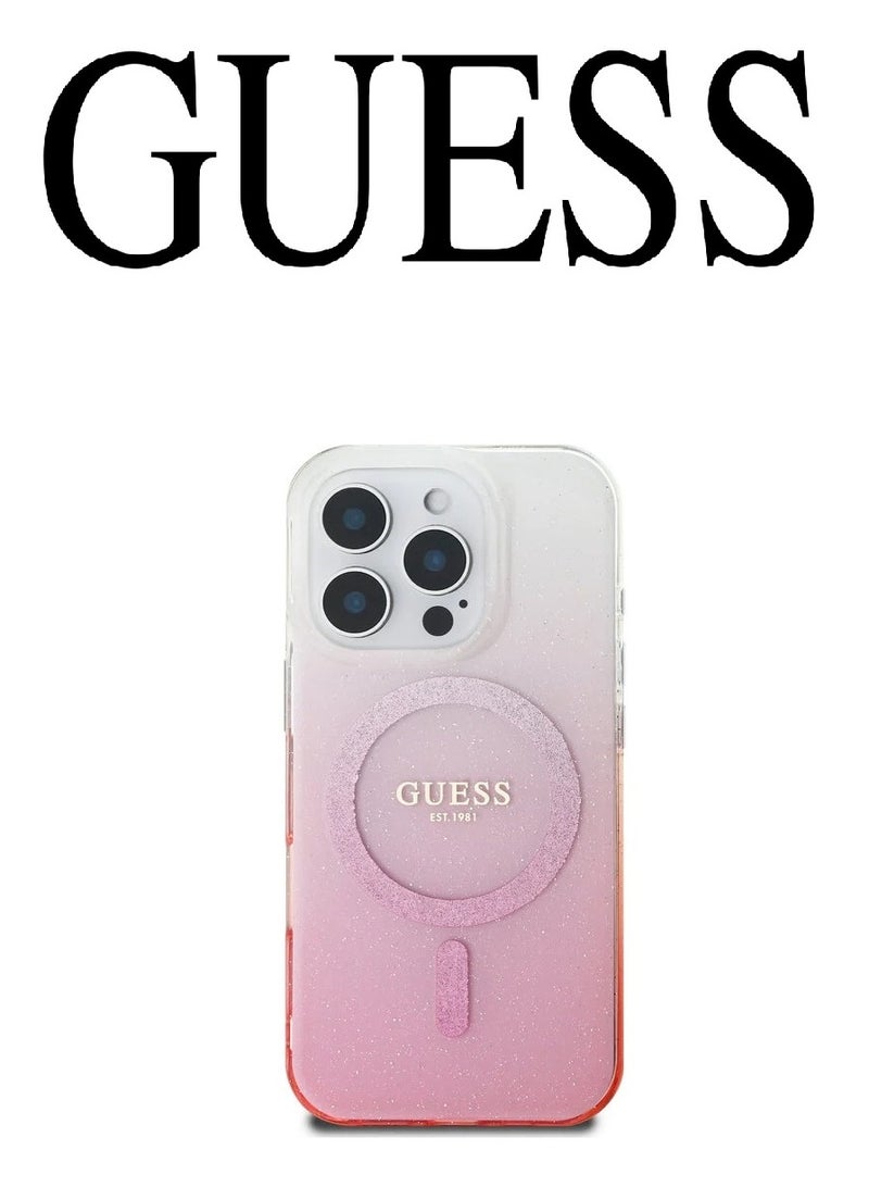 CG MOBILE iPhone 16 Pro Max Case with elegant gradient pink design with original logo and design approved by the global brand GUESS - Image 1