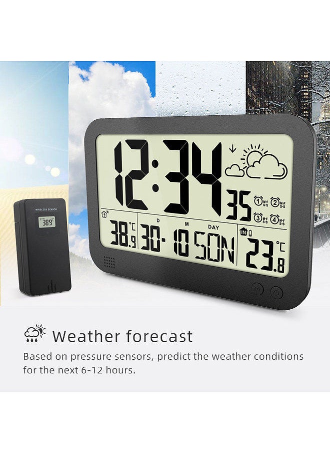 Generic - Weather Station Wireless Indoor Outdoor Thermometer Temperature Humidity Monitor Adjustable with HD Large Display and Remote Sensor - Image 1