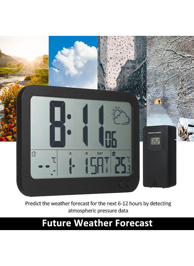 Generic - Weather Station Wireless Indoor Outdoor Thermometer Temperature Humidity Monitor Adjustable with HD Large Display and Remote Sensor - Image 1