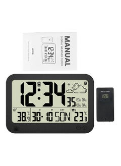 Weather Station Wireless Indoor Outdoor Thermometer Temperature Humidity Monitor Adjustable with HD Large Display and Remote Sensor