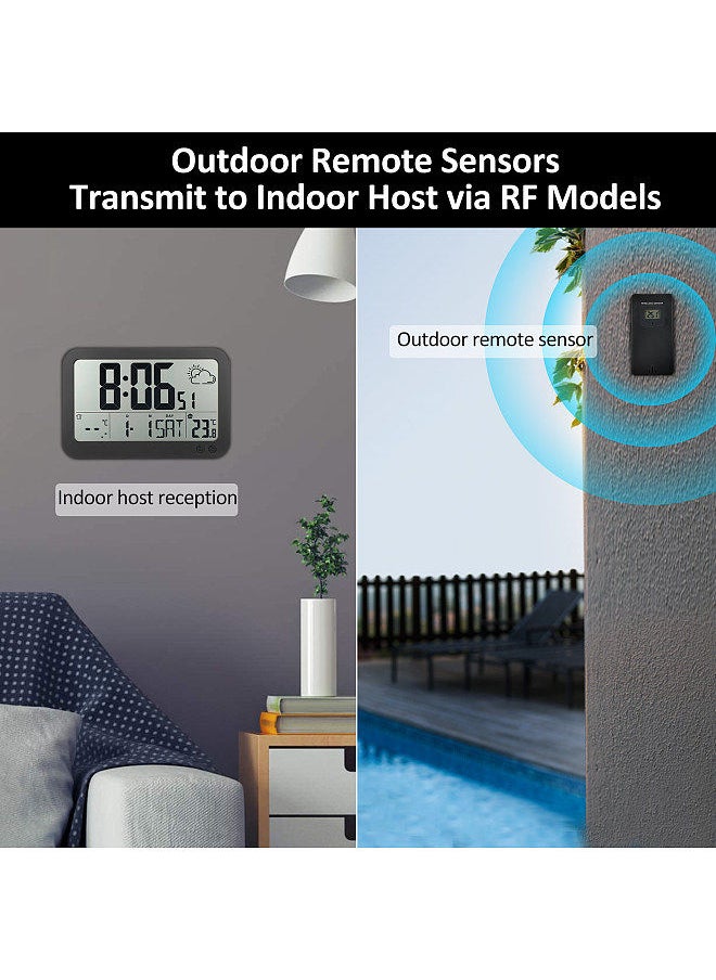 Generic - Weather Station Wireless Indoor Outdoor Thermometer Temperature Humidity Monitor Adjustable with HD Large Display and Remote Sensor - Image 1