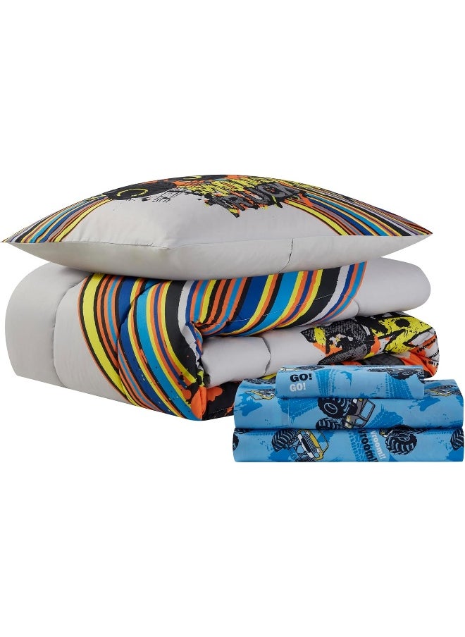 Sweet Home Collection Sweet Home Collection Kids Bedding Set Bed in a Bag for Boys and Girls Toddlers Printed Set and Comforter, Twin, Monster Truck  - Image 3