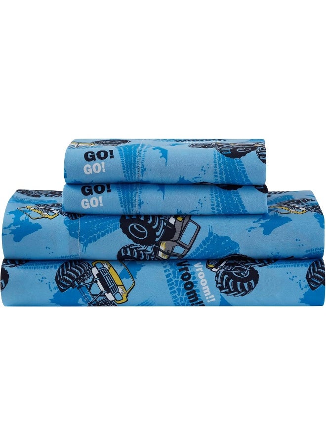 Sweet Home Collection Sweet Home Collection Kids Bedding Set Bed in a Bag for Boys and Girls Toddlers Printed Set and Comforter, Twin, Monster Truck  - Image 4