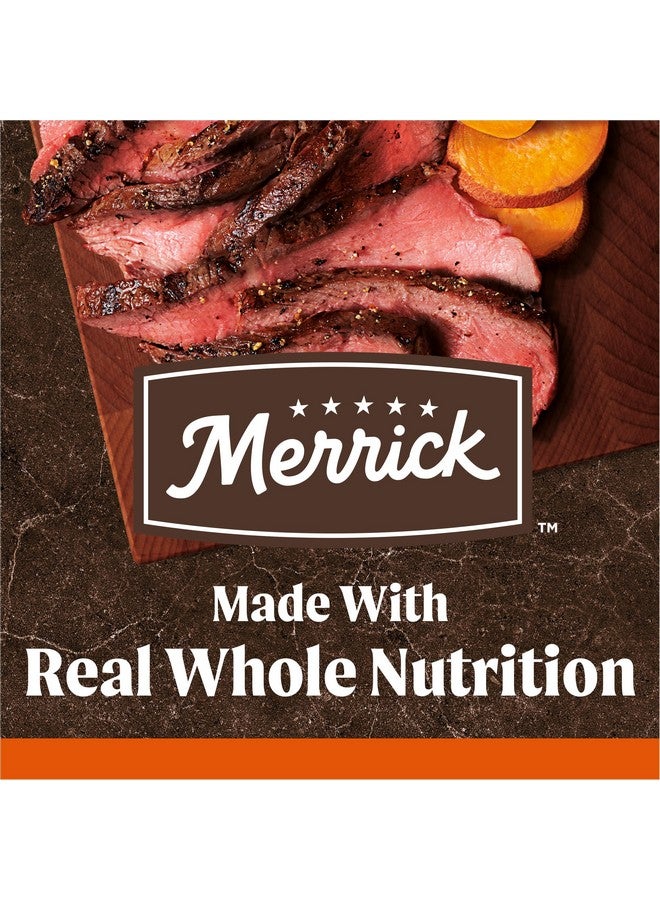 ميريك طعام ميريك الممتاز للكلاب البالغة، جاف وخالٍ من الحبوب، صحي وطبيعي، مصنوع من لحم البقر تكساس الأصلي والبطاطا الحلوة - كيس 10.0 رطل - Image 1
