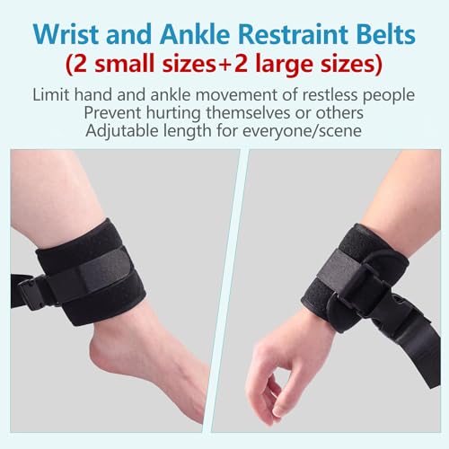 lefeke Patient Medical Restraints with Quick Release Buckles, Bed Restraints Belts for Wrists and Ankles, Limb Holder Movement Limited Ties for Hands or Legs(4 Pieces) - Image 2
