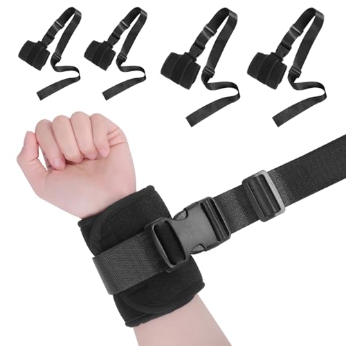 lefeke Patient Medical Restraints with Quick Release Buckles, Bed Restraints Belts for Wrists and Ankles, Limb Holder Movement Limited Ties for Hands or Legs(4 Pieces) - Image 1