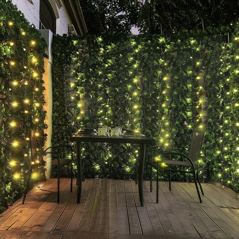Comtelek Artificial Ivy Privacy Fence with Lights 120x40in Grass Wall Screen Fake Vines Balcony Fence Privacy Screen Cover, Faux Ivy Leaf Hedge Panels Wall Decoration - Image 2