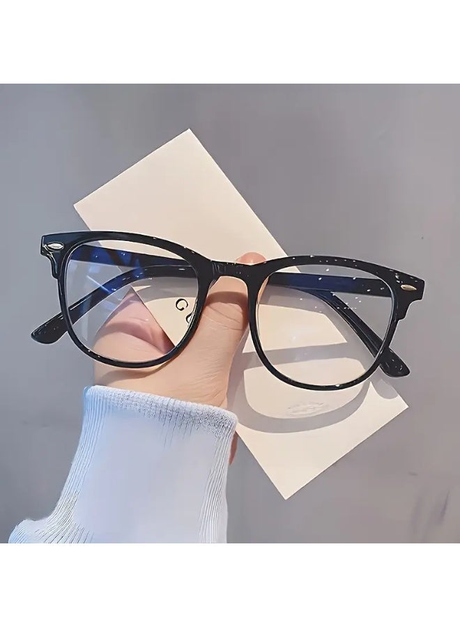 SCENT HOUSE Classic Square Frame Clear Lens Glasses - Futuristic Style,, Resin & PC Material, Full-Rim Design for Computer Use & Fashion Accessory (Includes eyeglass case)
,blue lighe blocking glasses,eyeglasses - Image 1