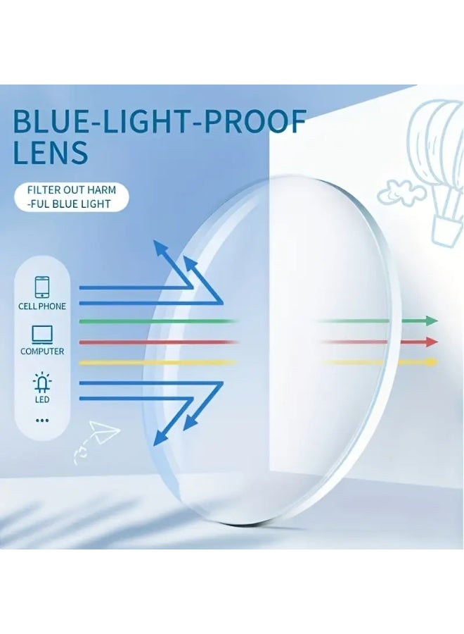 SCENT HOUSE Classic Square Frame Clear Lens Glasses - Futuristic Style,, Resin & PC Material, Full-Rim Design for Computer Use & Fashion Accessory (Includes eyeglass case)
,blue lighe blocking glasses,eyeglasses - Image 2
