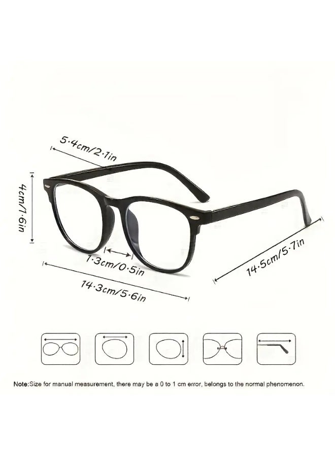 SCENT HOUSE Classic Square Frame Clear Lens Glasses - Futuristic Style,, Resin & PC Material, Full-Rim Design for Computer Use & Fashion Accessory (Includes eyeglass case)
,blue lighe blocking glasses,eyeglasses - Image 4