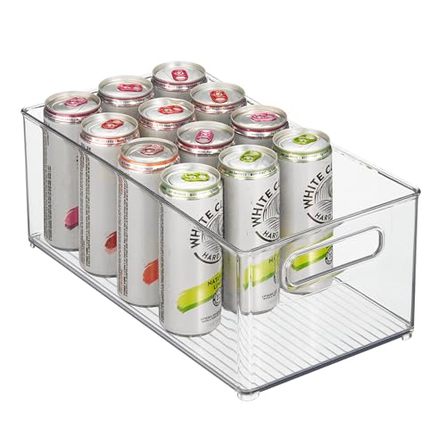 InterDesign iDesign Kitchen Binz BPA-Free Plastic Deep Stackable Organizer with Handles - 8" x 6" x 14.5", Clear - Image 1