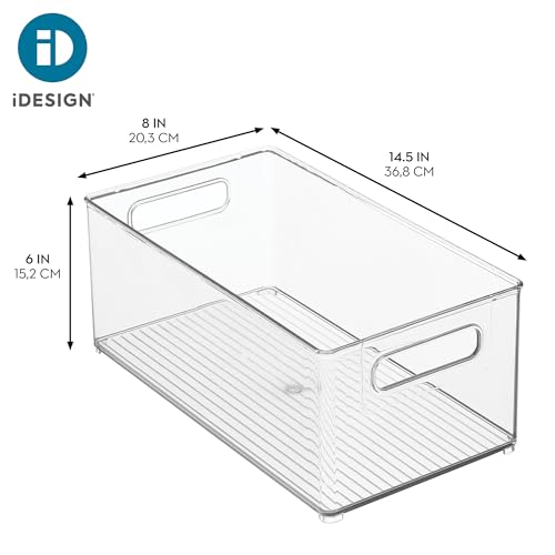 InterDesign iDesign Kitchen Binz BPA-Free Plastic Deep Stackable Organizer with Handles - 8" x 6" x 14.5", Clear - Image 4