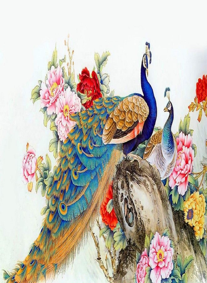 Walltech Vinyl Royal Peacock-(50 x 60 cms) | Modern Peacock-(90 x 75 cms) | Sunrise with Flying Bird-(48 x 179 cms) | Tribal Lady-(180 x 60 cms) - Combo of 4 Wall Sticker - Image 2