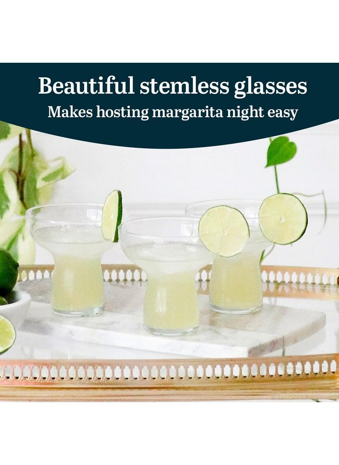 LIBBEY Libbey Stemless Margarita Glasses Set of 6, Modern Margarita Glasses, Lightweight, Unique Bar Glasses, Lead-Free Margarita Set, 10.25 ounces  - Image 2