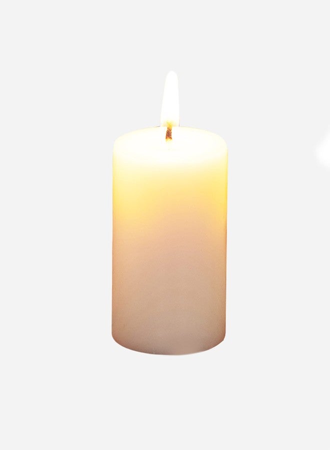 Stone & Feather� (SnF) IZE 2.5x3 inches, Vanilla Aromatic Pillar Candle (Paraffin Wax), S, Burning Time 40-45 Hours, for Meditation, Home Decoration, Diwali - Image 1