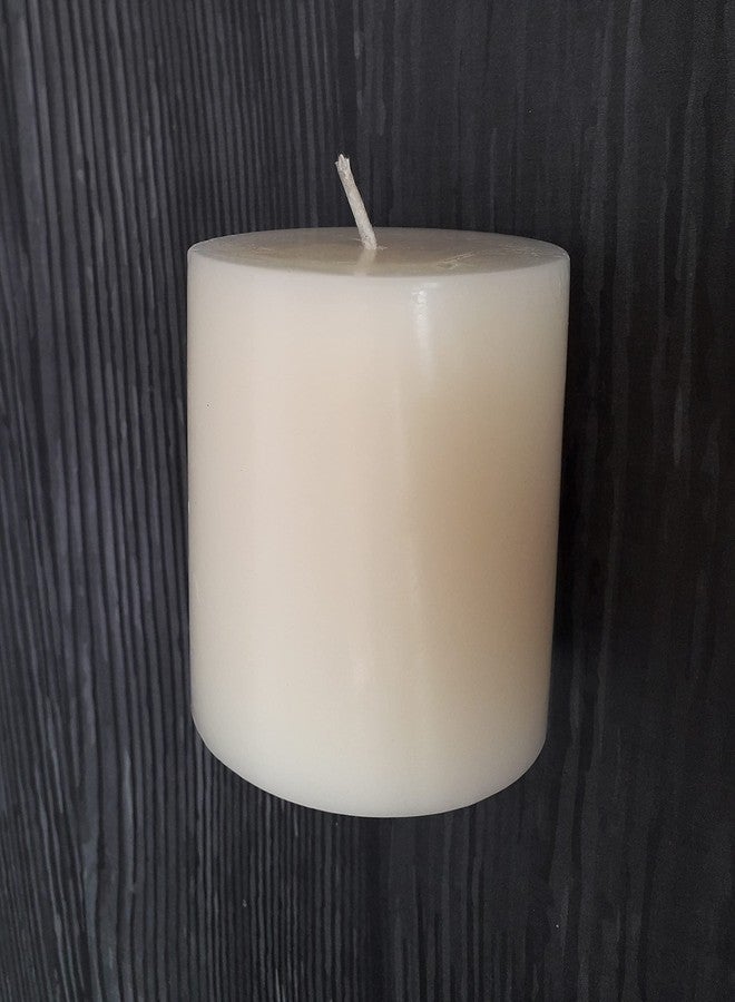 Stone & Feather� (SnF) IZE 2.5x3 inches, Vanilla Aromatic Pillar Candle (Paraffin Wax), S, Burning Time 40-45 Hours, for Meditation, Home Decoration, Diwali - Image 4