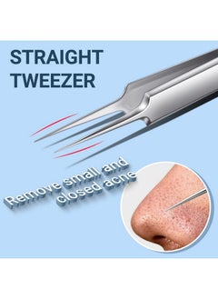 TsMADDTs Blackhead Remover Tools, Ingrown Hair Tweezers, Pimple Popper Tool Kit, Blackhead Extractor, Eyebrows Tweezers For Women Facial Hair Razors  - Image 1