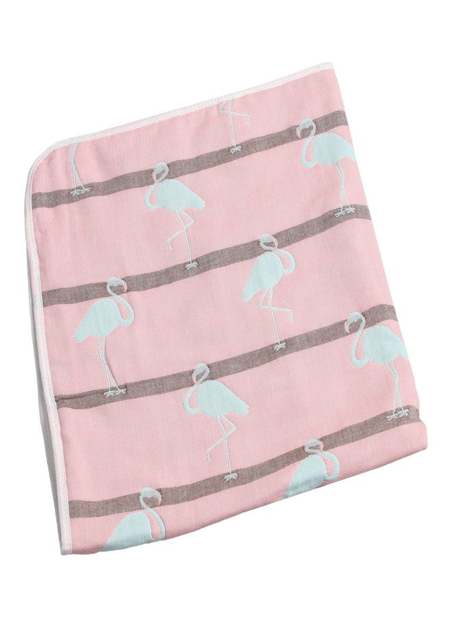 MumsLap Baby Muslin Blanket for Newborn | 80 * 80 | 6 Layer Gauze Cotton | Soft Swaddle Wrap Blanket/Quilt/Bath Towel/Nursing Cover/Crib Blankets for Boys and Girls (Pink Swan) - Image 5