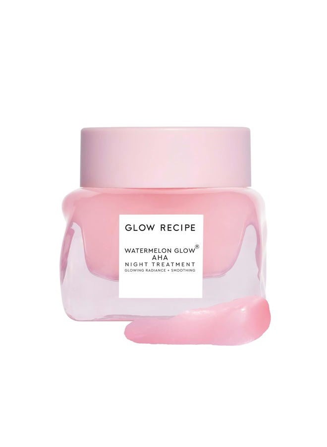 GLOW RECIPE Watermelon Glow AHA Night Treatment, Travel Size Overnight Mask, AHA Exfoliating Treatment with Glycolic + Lactic Acid, Hyaluronic Acid + Niacinamide, Smooth Even Tone Glow (25 ml) - Image 1