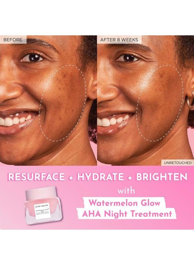 GLOW RECIPE Watermelon Glow AHA Night Treatment, Travel Size Overnight Mask, AHA Exfoliating Treatment with Glycolic + Lactic Acid, Hyaluronic Acid + Niacinamide, Smooth Even Tone Glow (25 ml) - Image 3