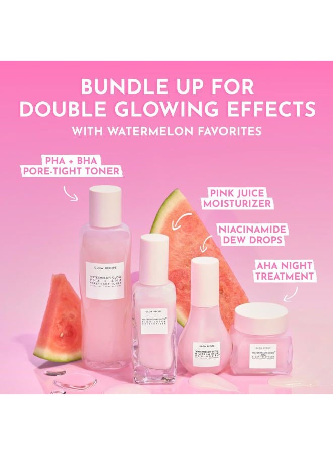 GLOW RECIPE Watermelon Glow AHA Night Treatment, Travel Size Overnight Mask, AHA Exfoliating Treatment with Glycolic + Lactic Acid, Hyaluronic Acid + Niacinamide, Smooth Even Tone Glow (25 ml) - Image 5