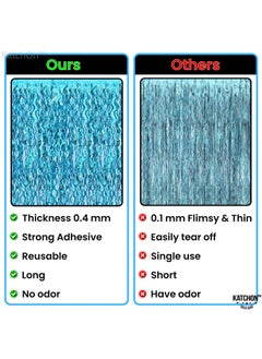 KATCHON KatchOn, XtraLarge, Wavy Blue Foil Fringe Curtain - 3.2x6.5 Feet, Pack of 2 | Blue Water Beach Backdrop for Beach Party Decorations | Under The Sea Party Decorations | Summer Pool Party Decorations  - Image 5