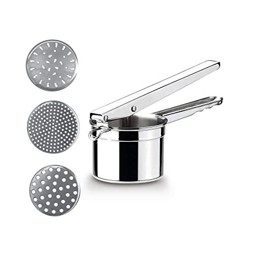 Cuisinox آلة هرس البطاطس من كوزينوكس، أداة مطبخ ثقيلة من الفولاذ المقاوم للصدأ، 3 أقراص - Image 5