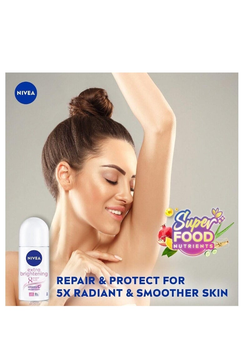 Nivea - Extra brightening 8 Super Deodorant Food Roll On 50ml - Image 1