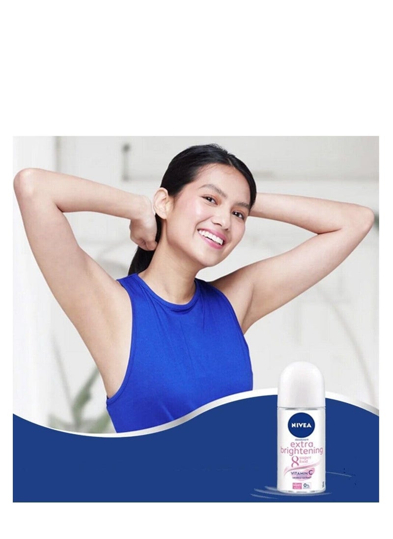 Nivea - Extra brightening 8 Super Deodorant Food Roll On 50ml - Image 1