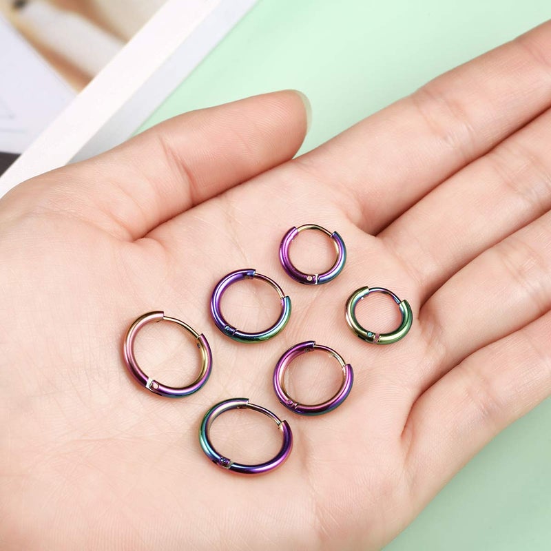 Vishoca Surgical Stainless Steel Hoop Earrings 8mm/10mm/12mm Small Huggie Hoop Earrings for Women and Men - Image 4