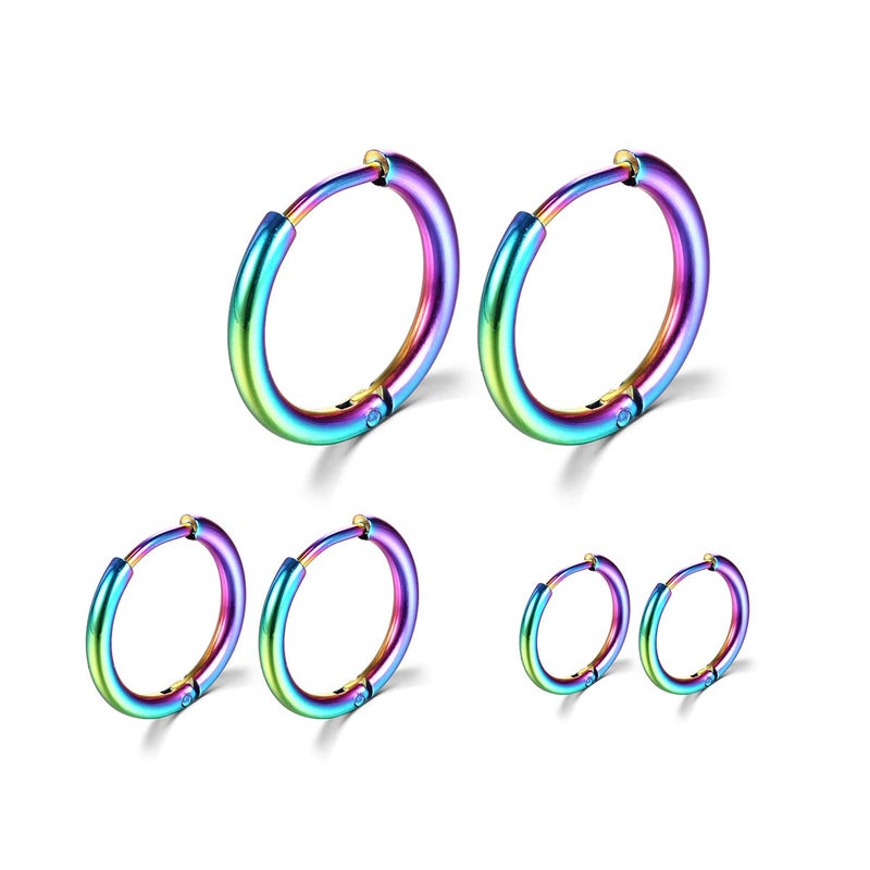 Vishoca Surgical Stainless Steel Hoop Earrings 8mm/10mm/12mm Small Huggie Hoop Earrings for Women and Men - Image 1
