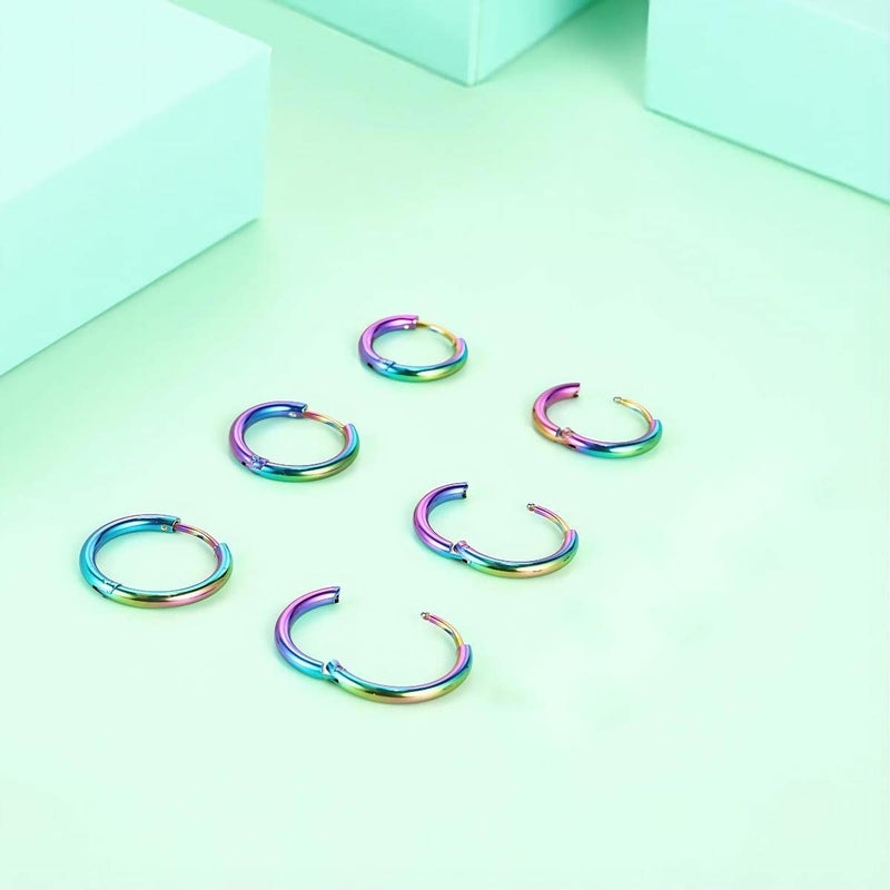 Vishoca Surgical Stainless Steel Hoop Earrings 8mm/10mm/12mm Small Huggie Hoop Earrings for Women and Men - Image 3