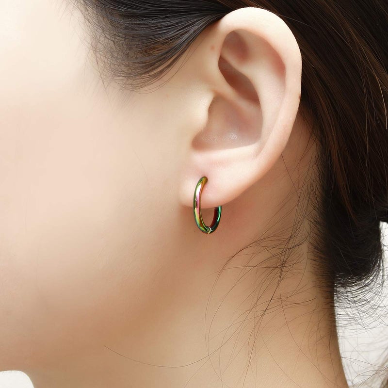 Vishoca Surgical Stainless Steel Hoop Earrings 8mm/10mm/12mm Small Huggie Hoop Earrings for Women and Men - Image 5